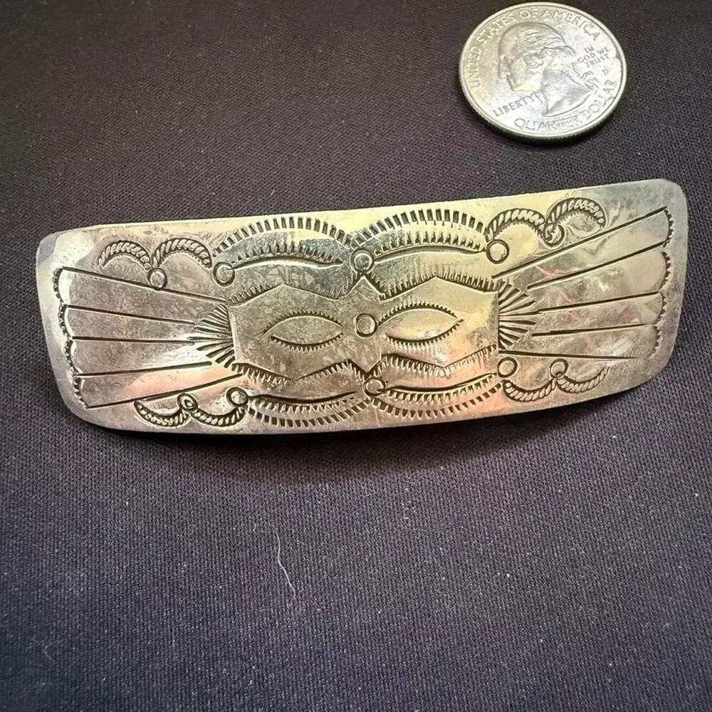 Native handmade sterling silver barrette